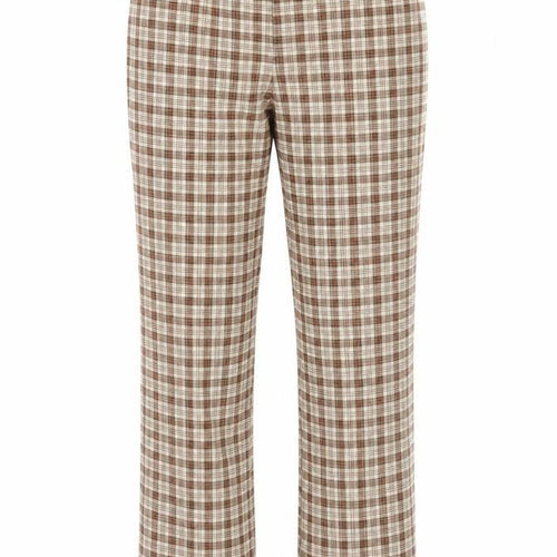 SheIn Womens Beige Check Rayon Trousers  Size XS L29 in