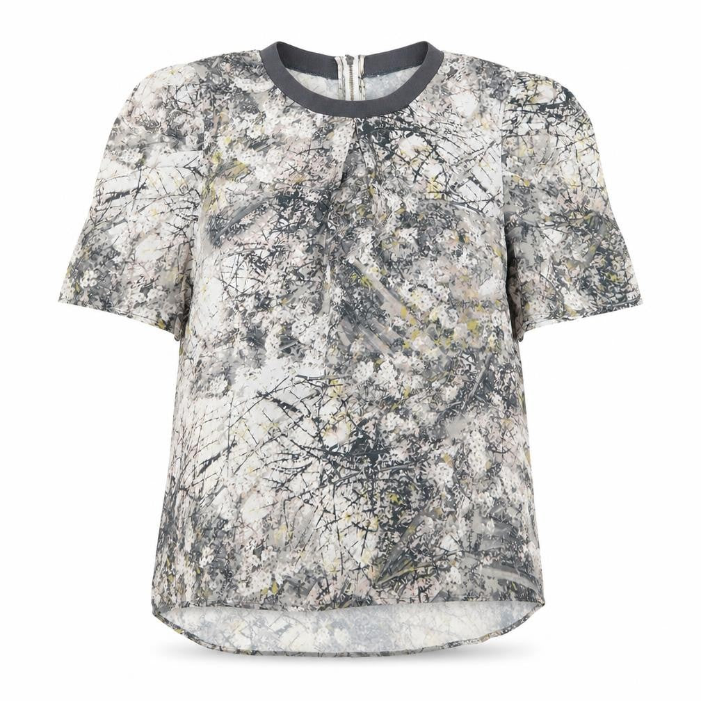 Front view of Next women’s grey basic blouse, size UK 14