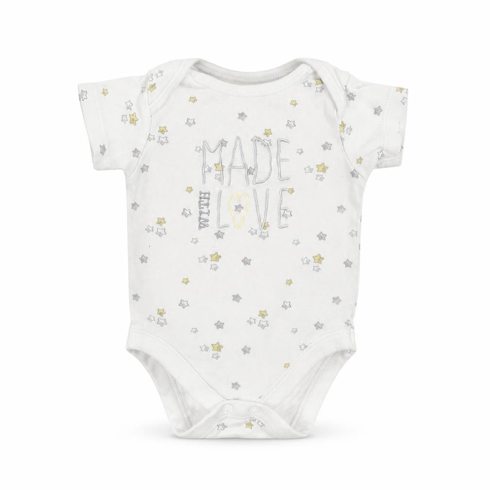 George Baby Grey   Babygrow One-Piece Size 0-3 Months  - Stars Made with Love