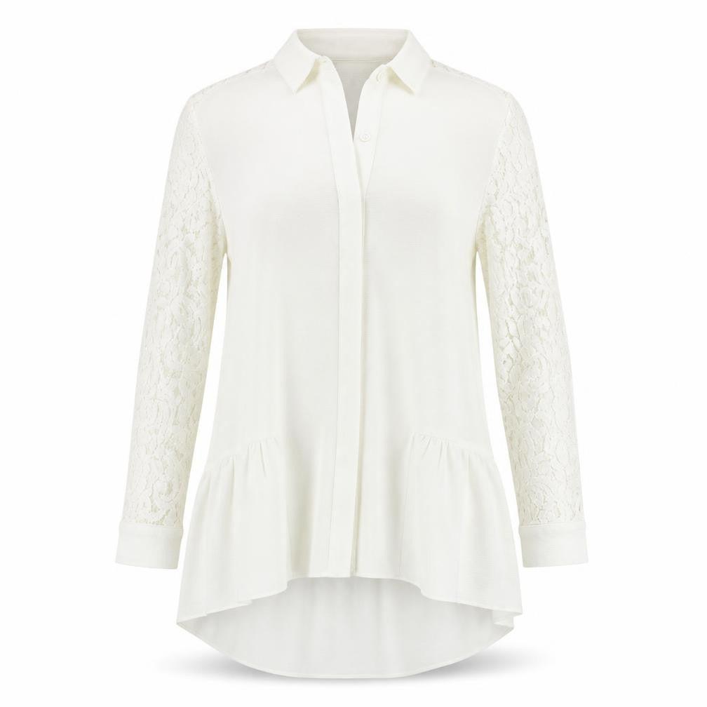 Front view of Primark women’s white tunic button-up, size UK 10