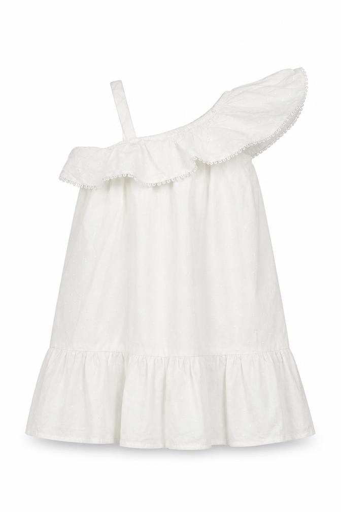 Marks and Spencer Girls White  Ramie A-Line  Size 4-5 Years
