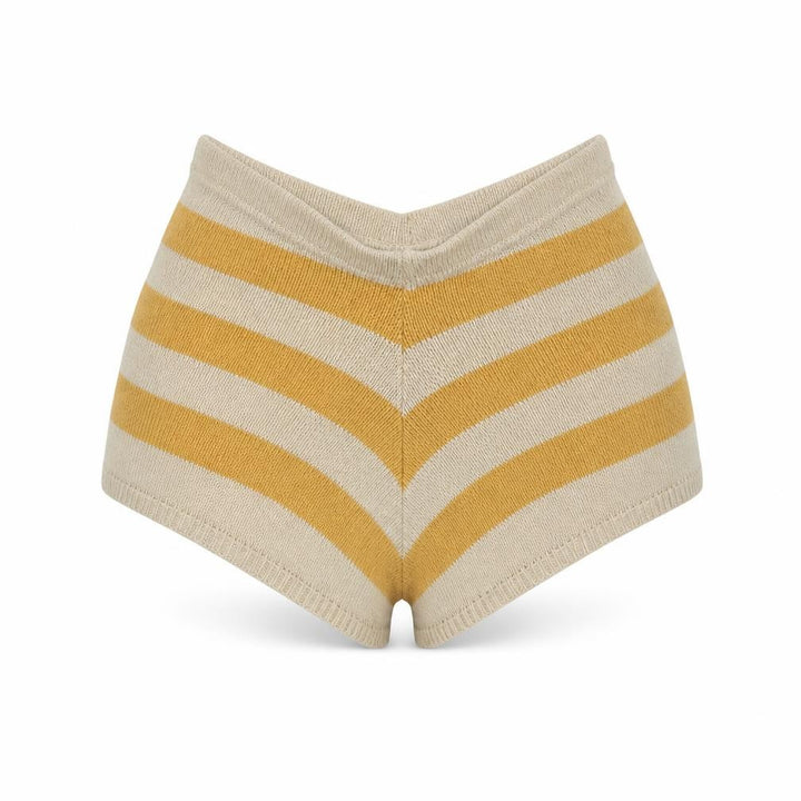 Nasty Gal Womens Beige Striped Bermuda Shorts Size S