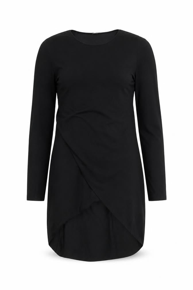 Front view of Zara women’s black basic blouse, size UK 8