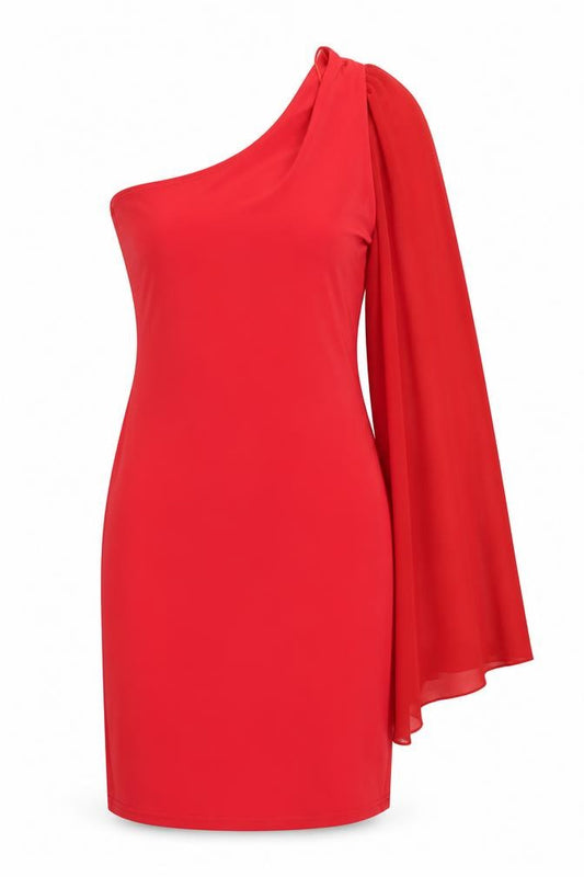 Front view of Rare women’s red a-line, size UK 8