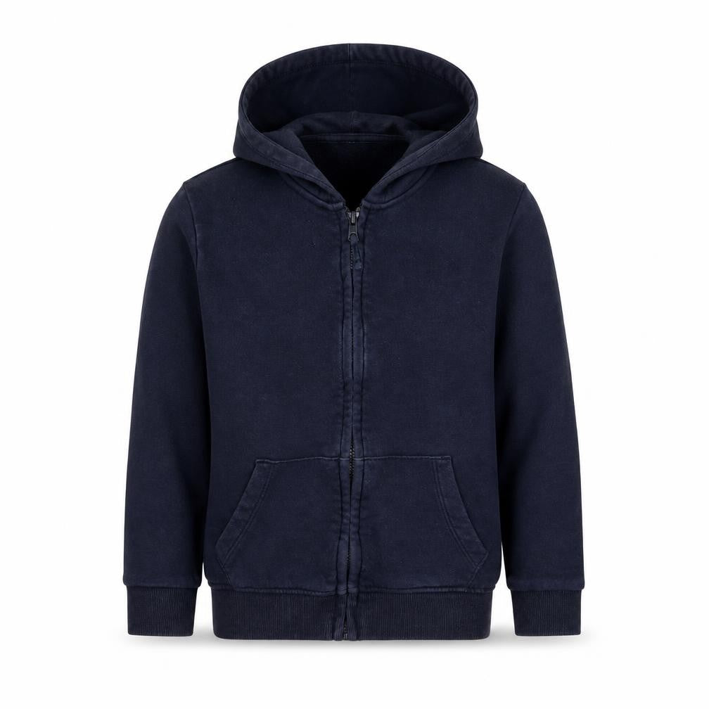 Front view of Tu boys’ blue jacket, size 7-8, years