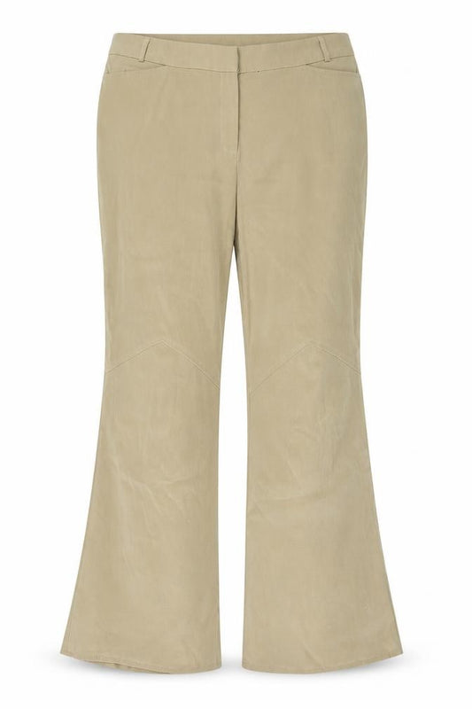 Front view of Bay women’s beige trousers, size UK 16, 32-inch leg