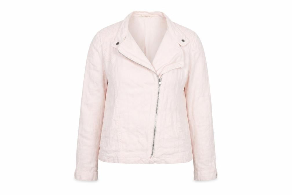 Front view of Marks & Spencer women’s pink jacket, size UK 14