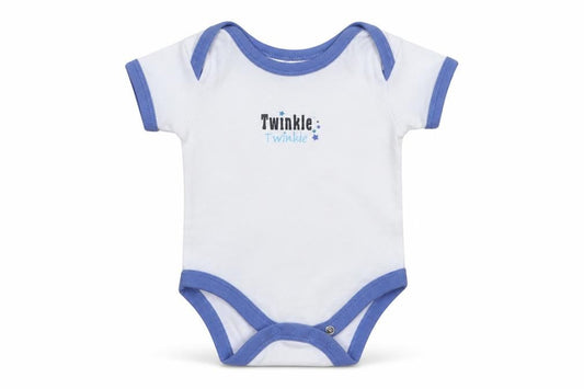 Front view of B&M boys’ white leotard one-piece, size 0-3, months