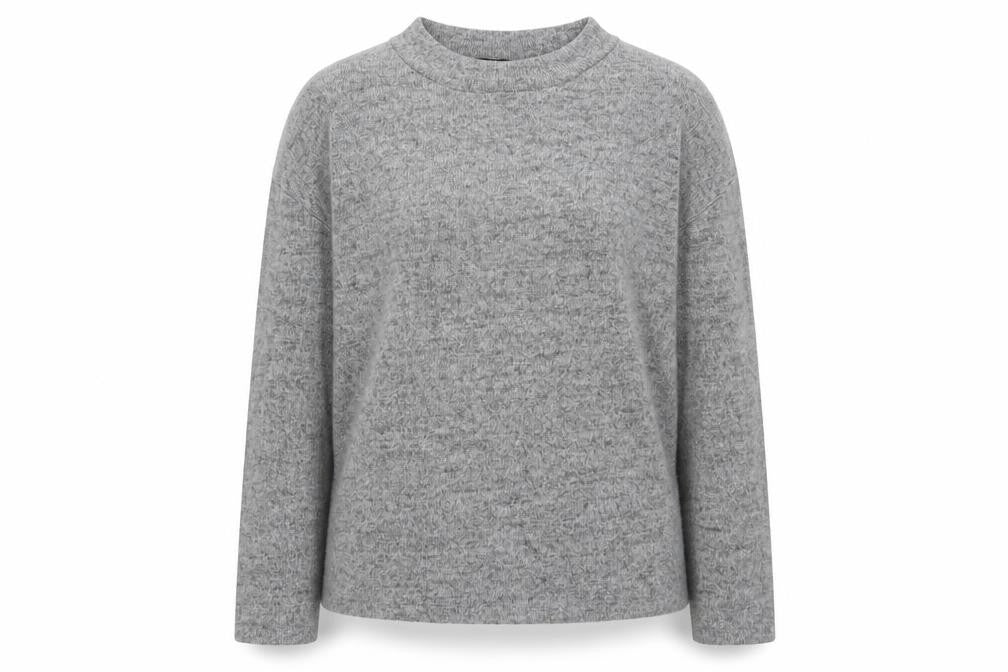 Front view of F&F women’s grey jumper, size UK 6