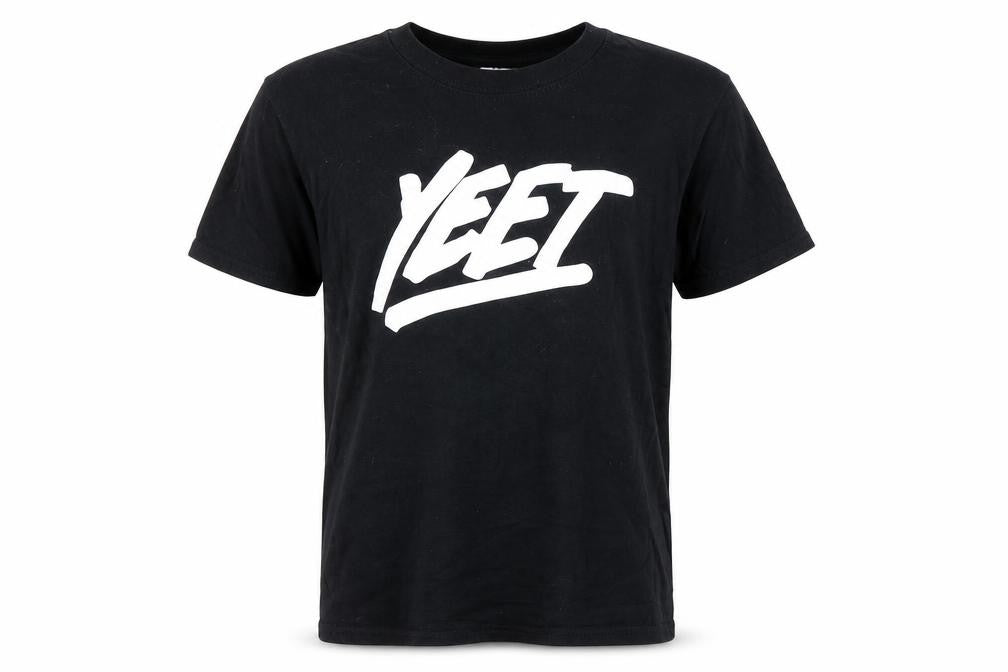 Front view of Preworn boys’ black basic t-shirt, size L
