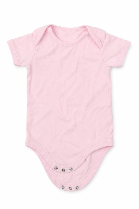 Front view of Tu Baby Pink Babygrow One-Piece, size 12-18, Months