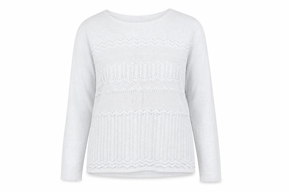 Front view of George women’s grey cardigan jumper, size UK 14