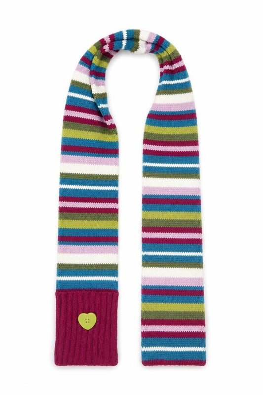 Adams Girls Blue Striped Knit Scarf Scarves & Wraps One Size