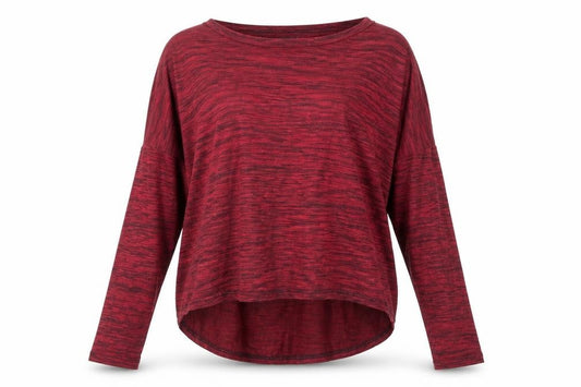 Front view of Boohoo women’s red jumper, size UK 12