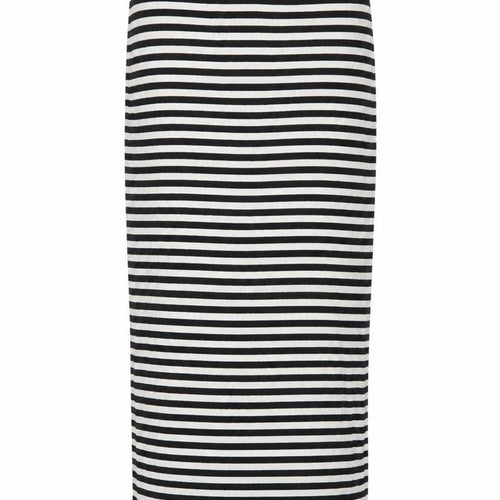Miss Selfridge Womens White Striped  Flare Skirt Size 10
