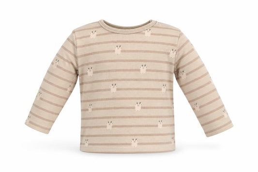 Front view of George Baby Brown Striped Basic T-Shirt, size 9-12, Months