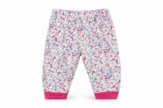 Front view of pimark girls’ multicoloured floral babydoll pyjama pants, size 6-9, months