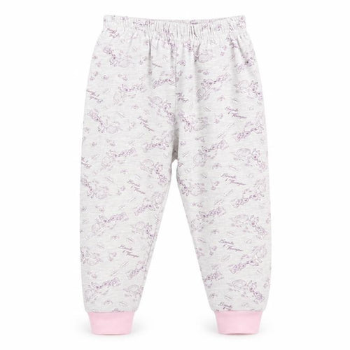 Preworn Girls Grey Floral  Babydoll Pyjama Pants Size 18-24 Months
