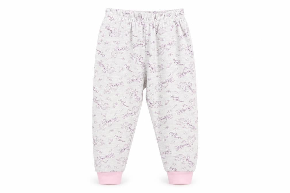 Preworn Girls Grey Floral  Babydoll Pyjama Pants Size 18-24 Months