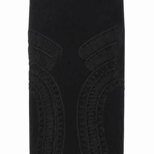 Miss Selfridge Womens Black Geometric  Straight & Pencil Skirt Size 8  - Stretch waistband