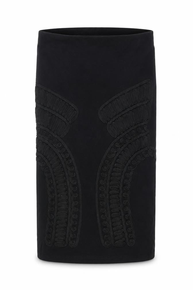 Miss Selfridge Womens Black Geometric  Straight & Pencil Skirt Size 8  - Stretch waistband