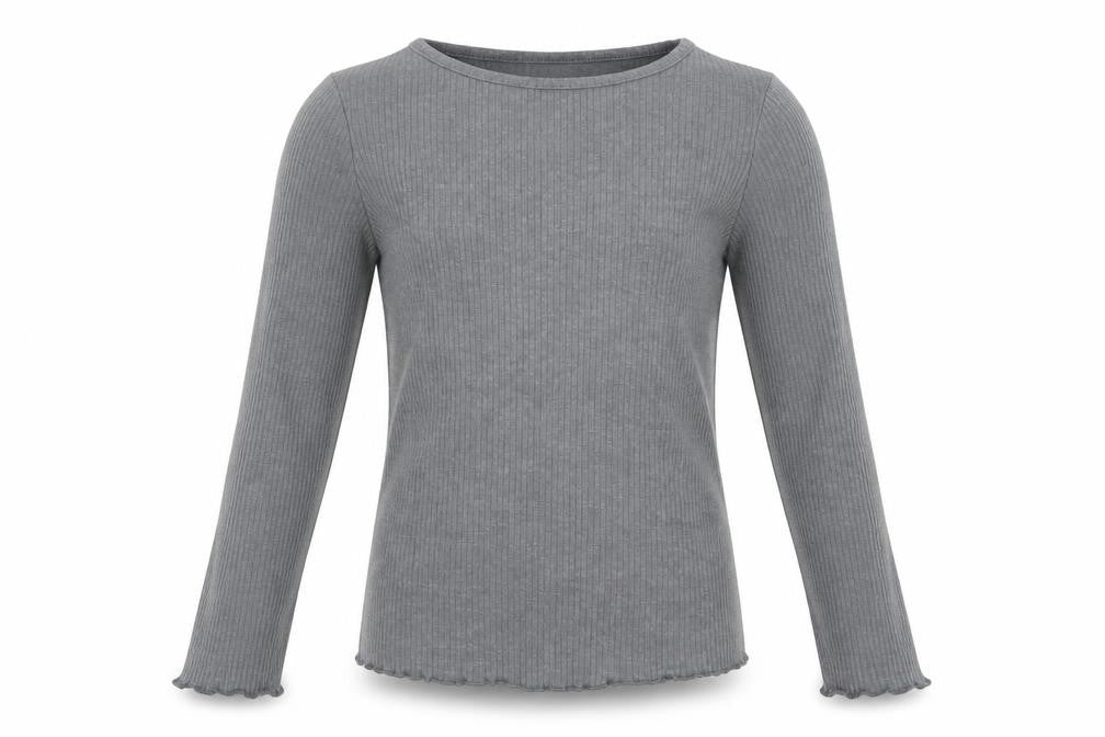 Front view of Tu girls’ grey basic t-shirt, size 6, years