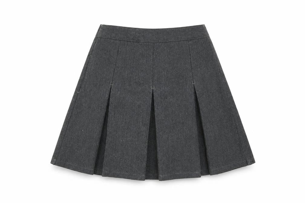 M&S Girls Grey   Pleated Skirt Size 5-6 Years