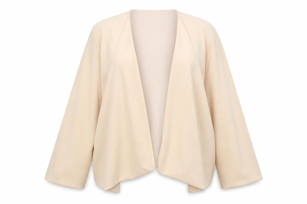 Front view of Boohoo women’s pink jacket poncho, size UK 14