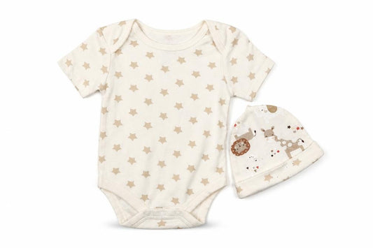 Front view of Pitter Patter Baby Multicoloured Animal Print Babygrow One-Piece, size 3-6, Months