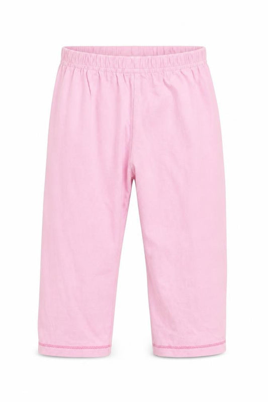 Front view of Preworn girls’ pink cami pyjama pants, size 12-18, months