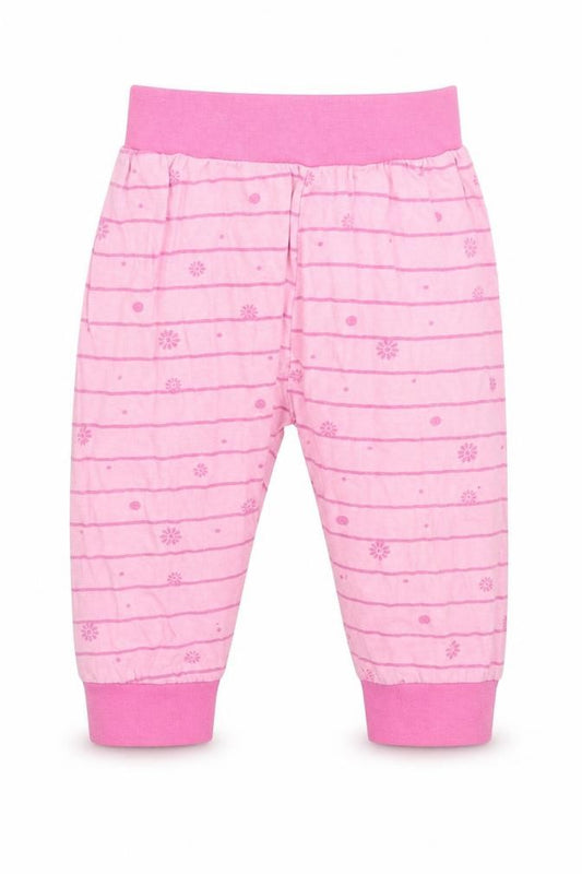 Front view of In the night garden girls’ pink striped cami pyjama pants, size 18-24, months