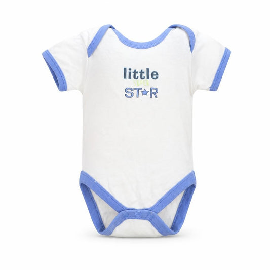 Front view of Little loud Baby White Babygrow One-Piece, size 0-3, Months