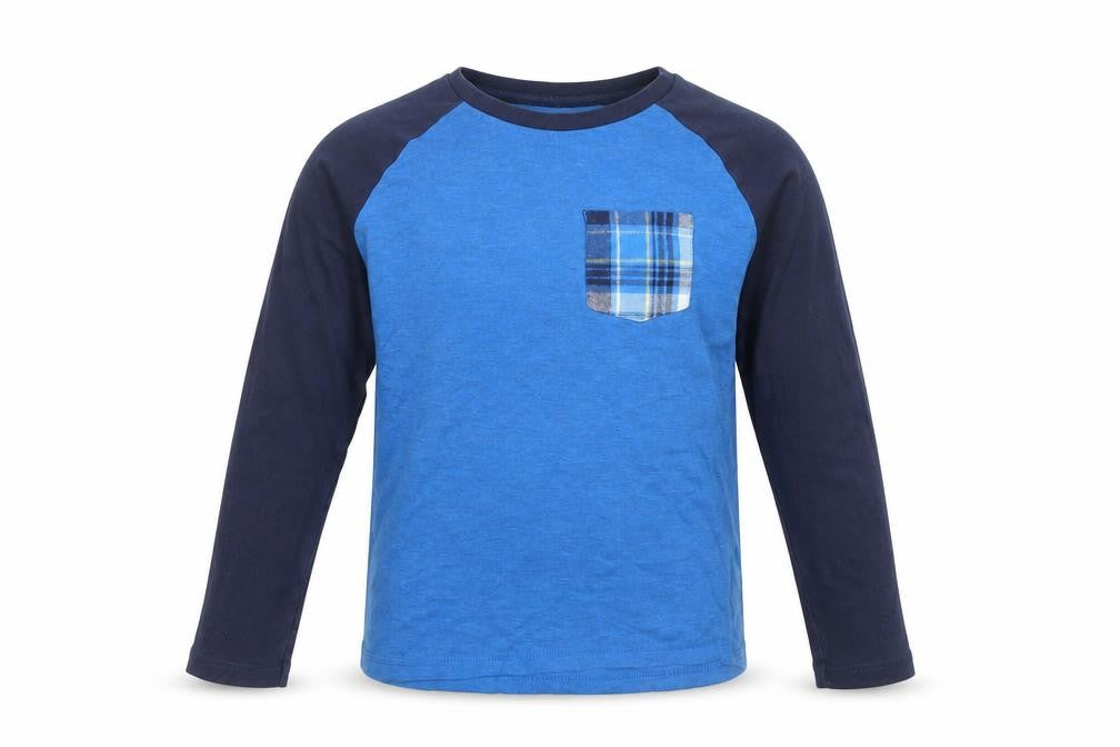 Front view of George boys’ blue solid pyjama top, size 11-12, years