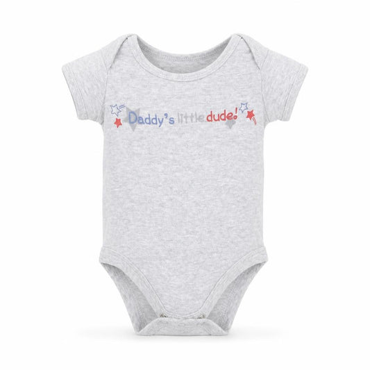 Front view of BHS Baby Grey Babygrow One-Piece Size Newborn - little dude