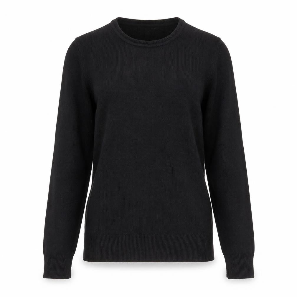 Front view of Key West women’s black knit jumper, size UK 12