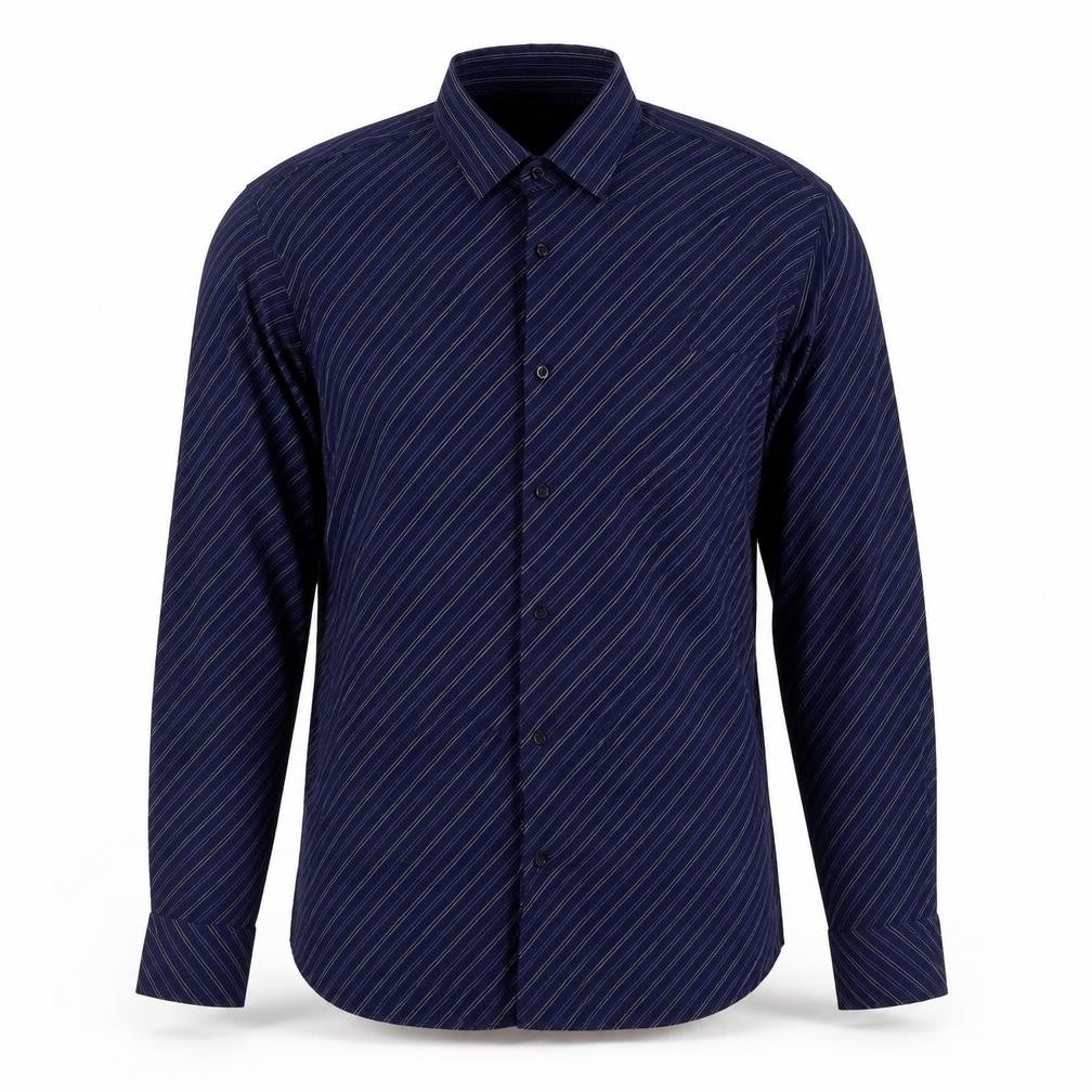 Burton Mens Blue Striped   Dress Shirt Size S