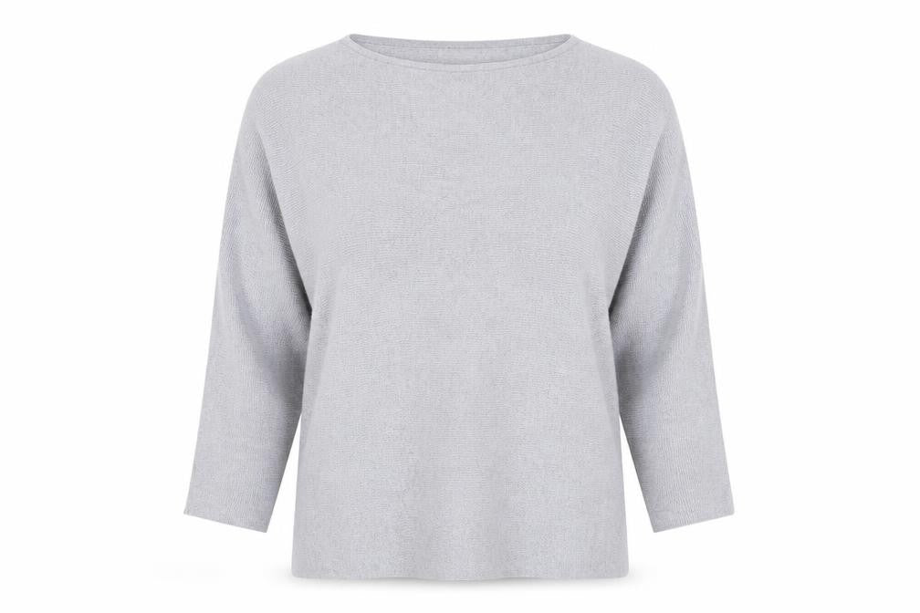 Front view of H&M women’s grey knit jumper, size S