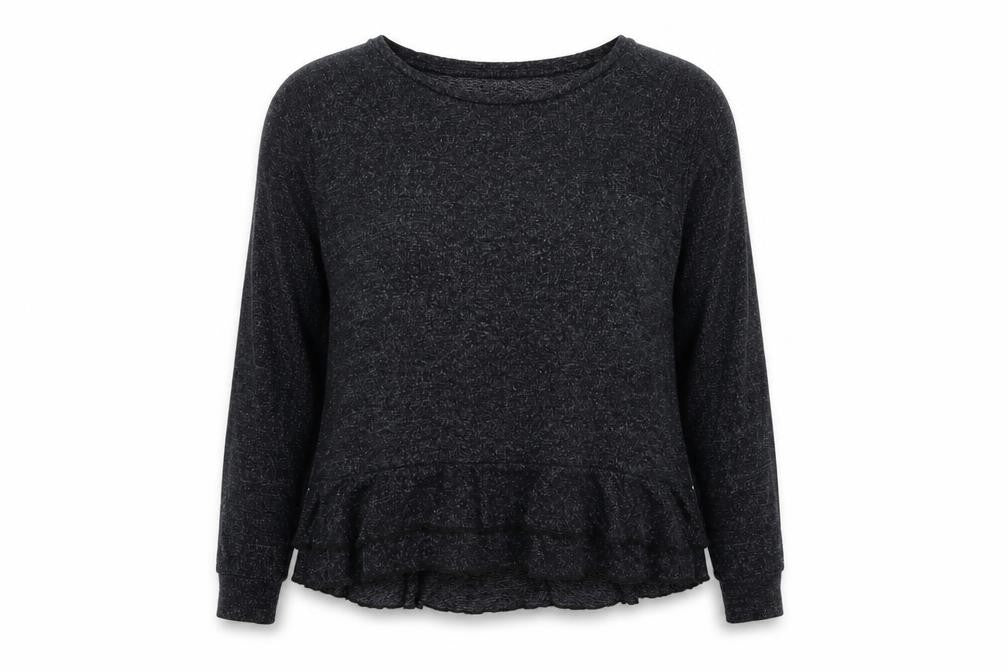 Front view of Very women’s black knit jumper, size UK 14