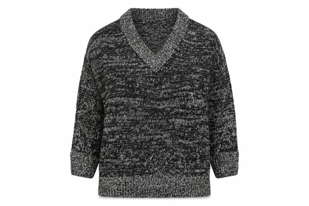 Front view of New Look women’s grey knit jumper, size S, - oversized