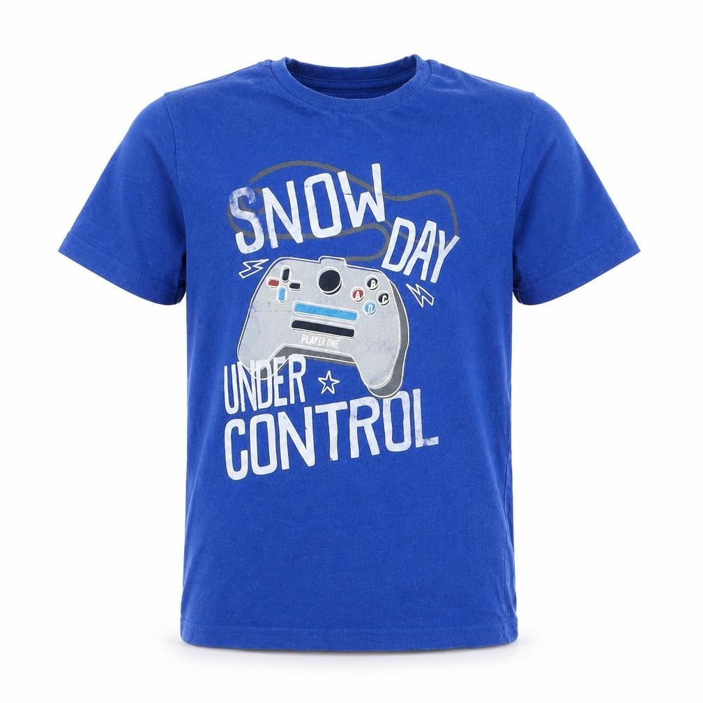 Front view of Marks & Spencer boys’ blue basic t-shirt, size 10-11, years