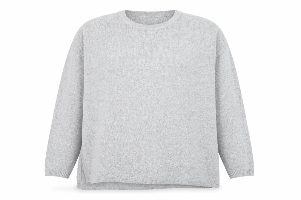 Front view of H&M women’s grey jumper, size M
