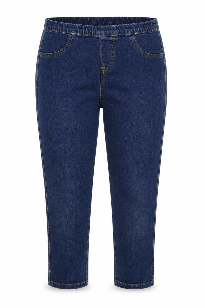 Front view of made with love women’s blue jegging jeans, size UK 14