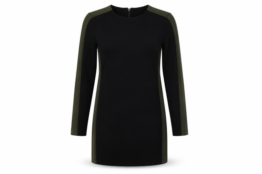 Front view of Native Youth women’s black bodycon, size XS