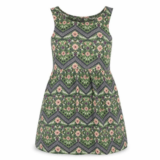 Front view of Beautees women’s green geometric basic tank, size UK 8