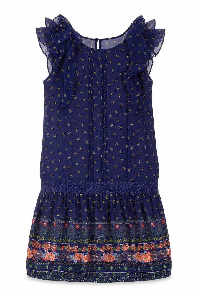 Monsoon Womens Blue Geometric A-Line Size 10