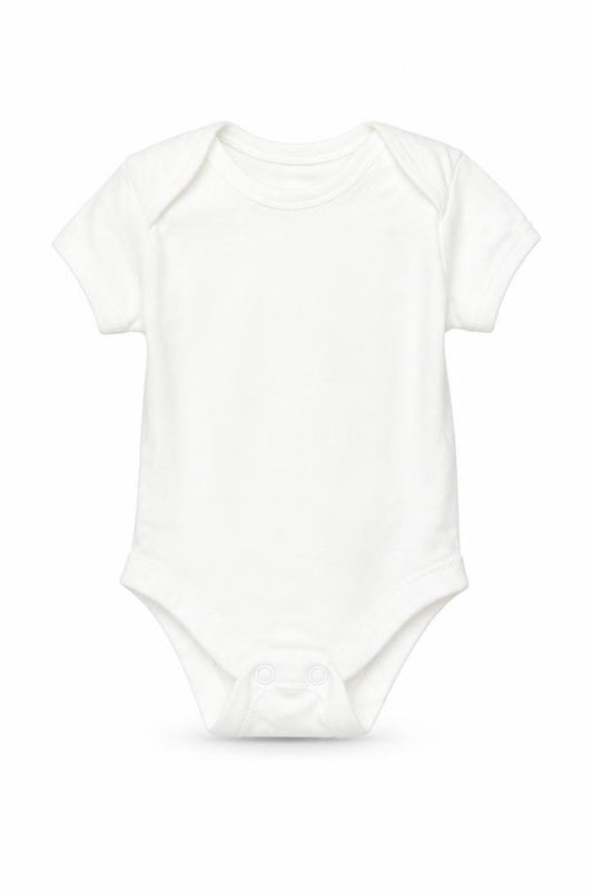 Front view of Primark Baby White Babygrow One-Piece Size Newborn - Tiny baby