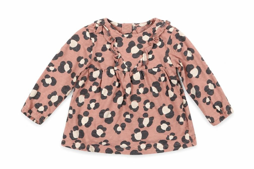 TU Girls Pink Animal Print  Basic T-Shirt Size 6-9 Months