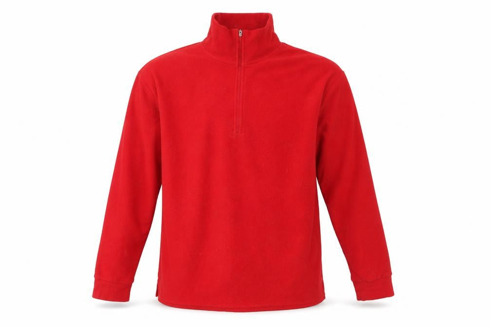 Front view of Manbi men’s red jumper, size M