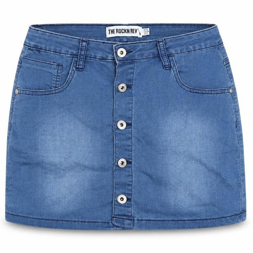 The Rockn Rev Womens Blue  Denim Mini Skirt Size 10