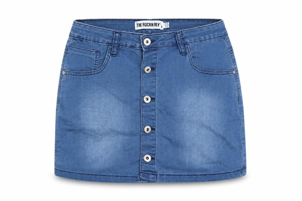 The Rockn Rev Womens Blue  Denim Mini Skirt Size 10